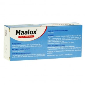 Maalox maux d'estomac 40 comprimés à croquer
