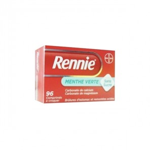 Rennie Menthe Verte Sans Sucre 96 comprimés