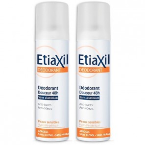 Etiaxil déodorant douceur 48h aérosol sans aluminium 2x150ml