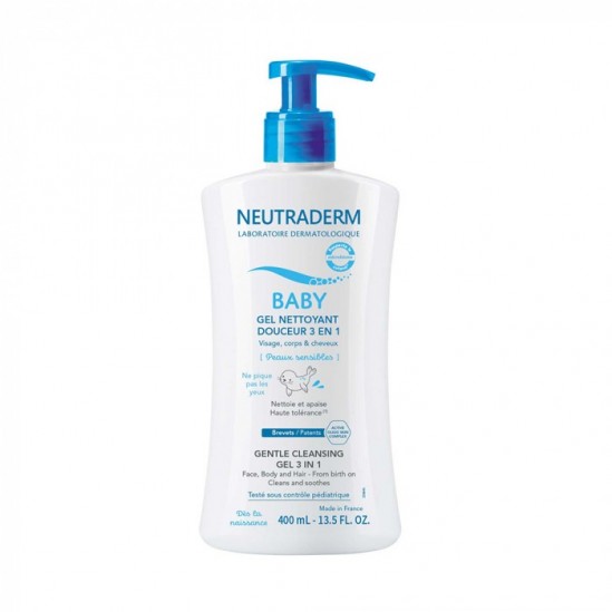 Neutraderm baby gel nettoyant douceur 3 en 1 400ml