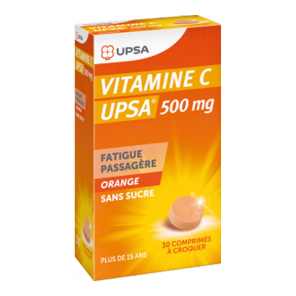 Upsa vitamine c 500mg 30 comprimés à croquer goût orange