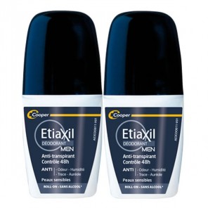 Etiaxil déodorant men anti-transpirant contrôle 48h roll-on 2x50ml