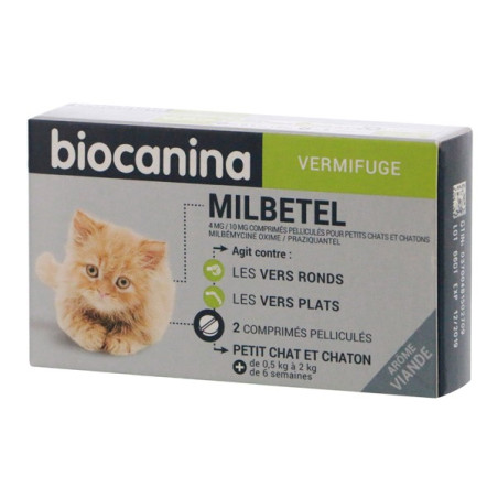 Biocanina milbetel petit chat et chaton 2 comprimés