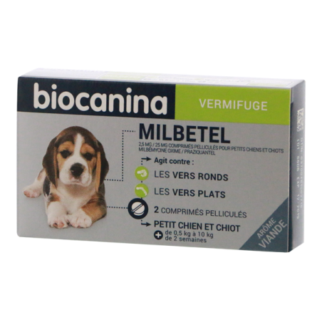 Biocanina Milbetel Chien vermifuge comprimé - Vers ronds et plats
