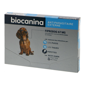 Biocanina fiprodog 67mg antiparasitaire petit chien +2 mois