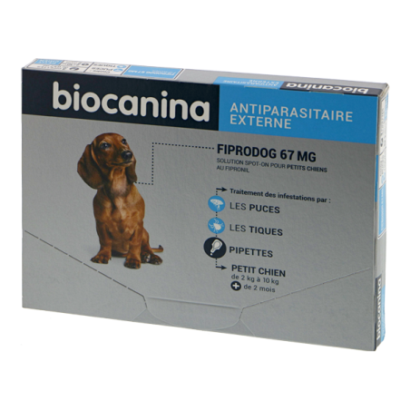Biocanina fiprodog 67mg antiparasitaire petit chien +2 mois