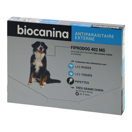Biocanina fiprodog 402mg antiparasitaire très grand chien +2 mois