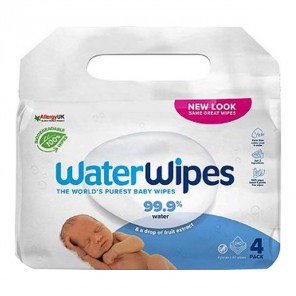 Waterwipes lingettes à l'eau bébés 4x60 pièces